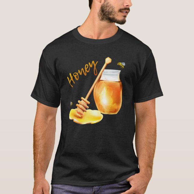 Camiseta Honey Jar Cute Bee Flying Funny Halloween Matando (Anverso)