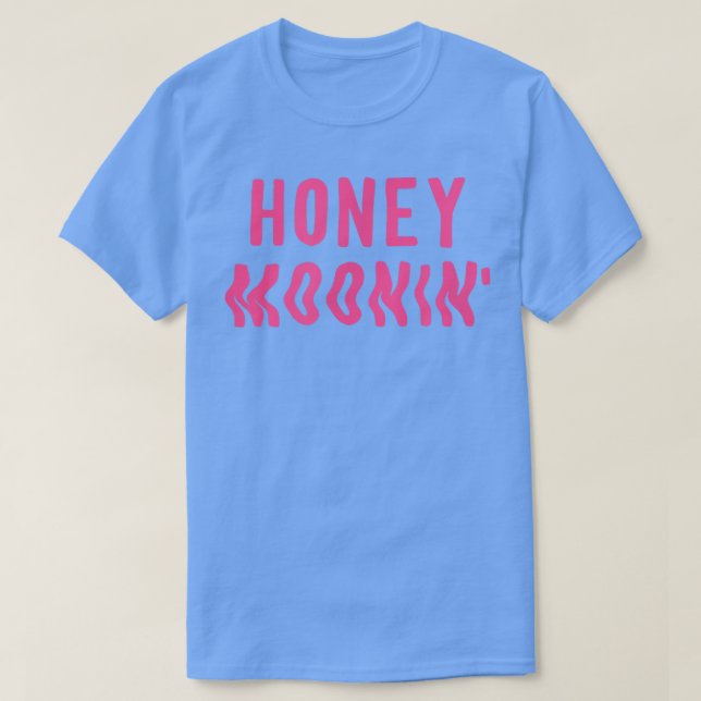 Camiseta Honey MooninCool Pareja Casada Hueso Tropical Rosa (Diseño del anverso)