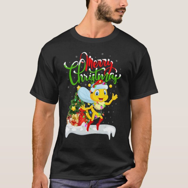Camiseta Honeybee   Xmas Decorations Santa Honeybee Christm (Anverso)