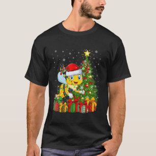 Camiseta Honeybee Xmas Tree Lighting Santa Hat Honeybee Chr