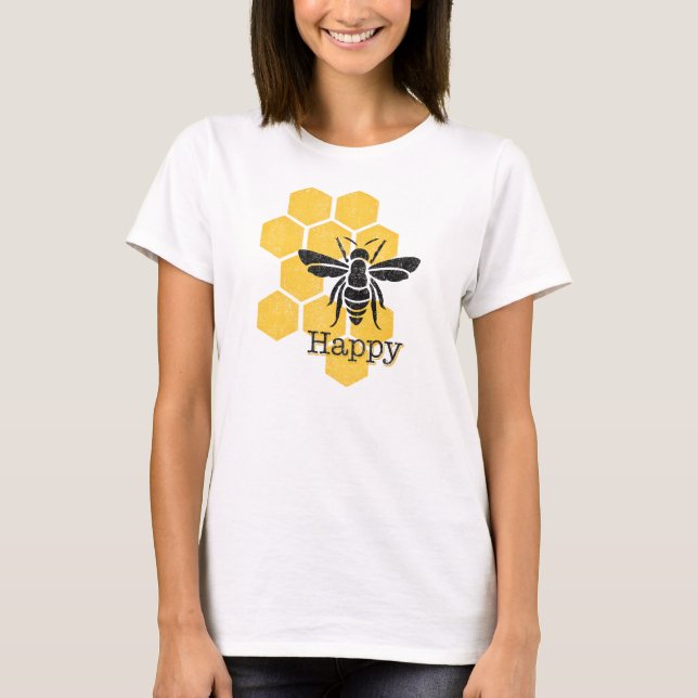 Camiseta Honeycomb Bee Happy (Anverso)