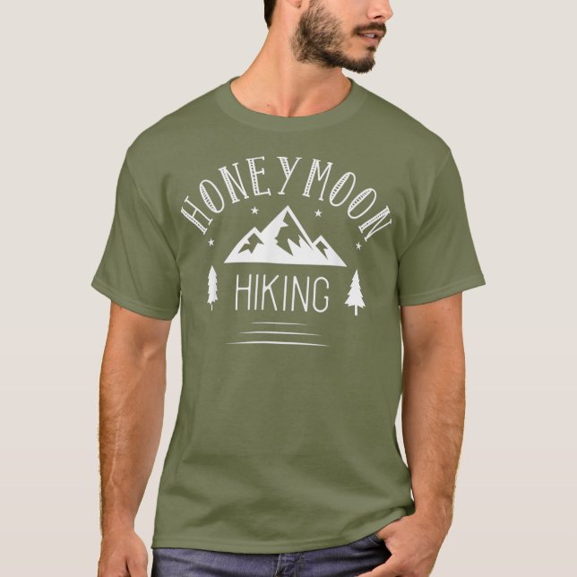 Camiseta Honeymoon Hiking for couples Just Married (Anverso)