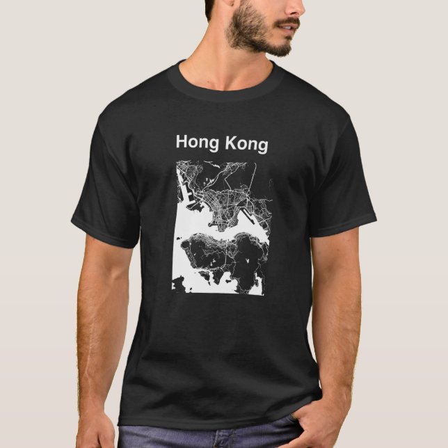 Camiseta Hong Kong China Classic City Map Graphic (Anverso)