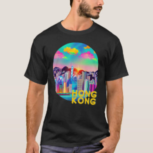 Camiseta Hong Kong China Retro 90 Vaporwave Colorful T