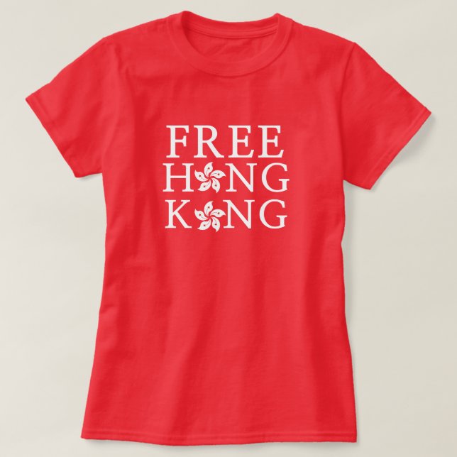 Camiseta Hong Kong libre con flores orquídeas (Diseño del anverso)