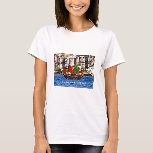 Camiseta Hong Kong Sampan la perla del Oriente (Anverso)