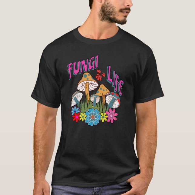 Camiseta Hongi Life Retro Psicodélico Boho Floral Mushrooms (Anverso)