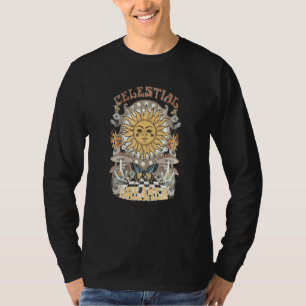 Camiseta Hongo de sol celestial fase lunar mariposa salvaje