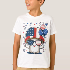 Camiseta Hongo divertido del 4 de julio con bandera estadou