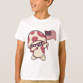 Camiseta Hongo divertido del 4 de julio con bandera patriót