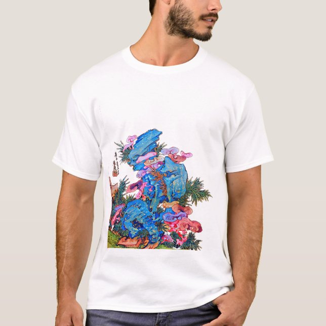 Camiseta Hongo japonés sobre el bambú por Hayashi Rōen (Anverso)