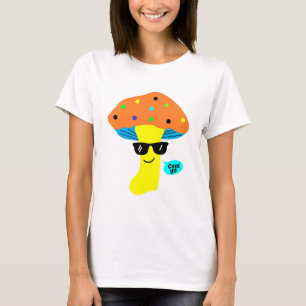 Camiseta hongo lindo más fresco con gafas