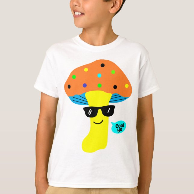 Camiseta hongo lindo más fresco con gafas (Anverso)