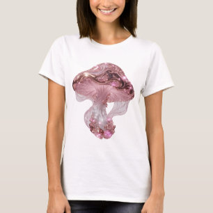 Camiseta Hongo rosa brillante plateado vibrante