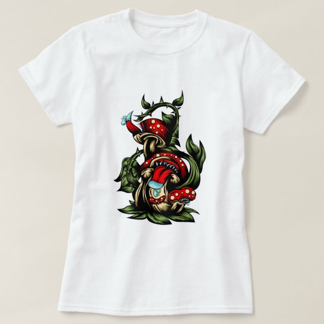 Camiseta Hongos carnívoros (Diseño del anverso)