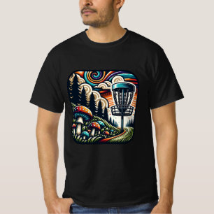 Camiseta Hongos de época y el Campo de Golf de Disco Ai Art