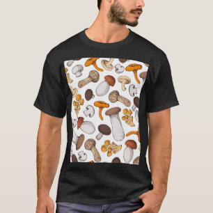 Camiseta Hongos dibujados a mano: fondo de comida.