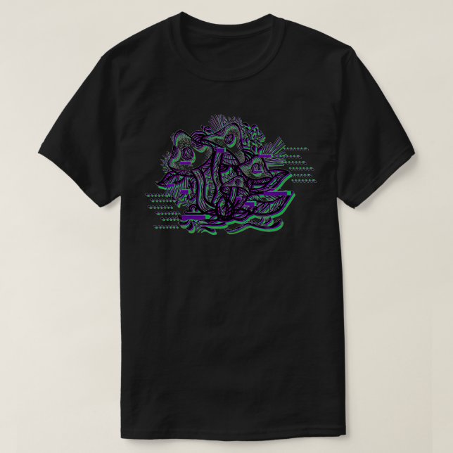 Camiseta Hongos Glitched (Diseño del anverso)