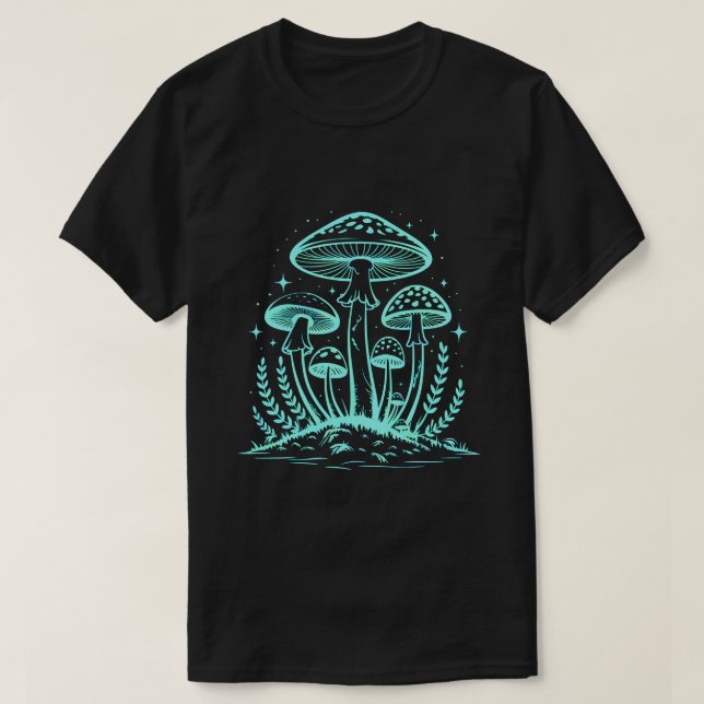 Camiseta Hongos Mágicos de Neón (Diseño del anverso)