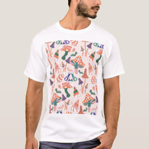 Camiseta Hongos otoñales, diseño inmaculado y colorido.