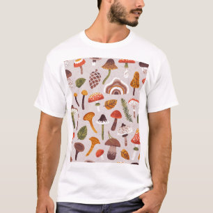 Camiseta Hongos otoñales, hojas: repetición de cosecha.