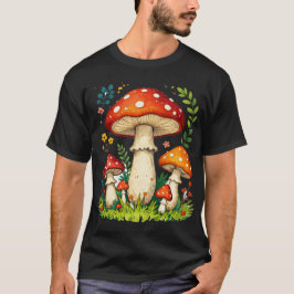 Camiseta Hongos silvestres y flores en la naturaleza del bo