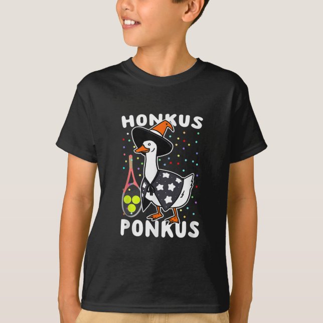 Camiseta Honkus Ponkus Funny Goose Halloween Tenis (Anverso)