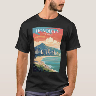 Camiseta Honolulu, Hawái: Viaje Vintage