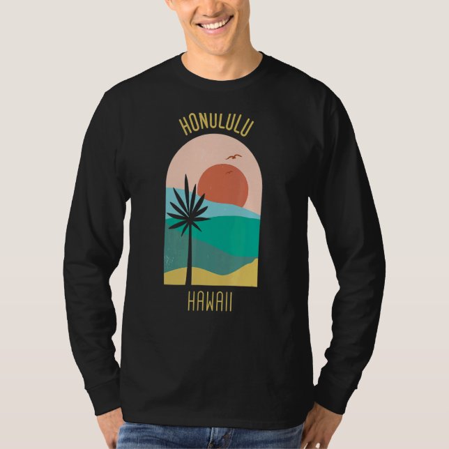 Camiseta Honolulu Hawaii Boho Vintage Vacation Souvenir (Anverso)