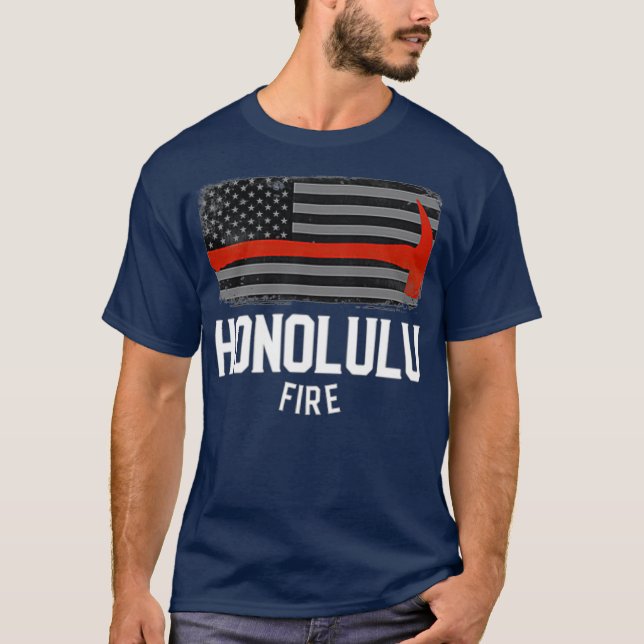 Camiseta Honolulu Hawaii Bomberos del Departamento de Bombe (Anverso)