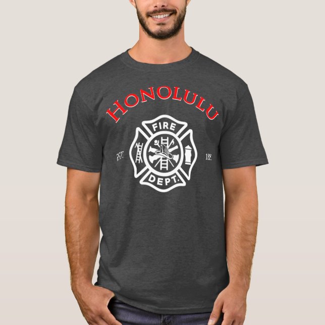 Camiseta Honolulu Hawaii Bomberos del Departamento de Bombe (Anverso)