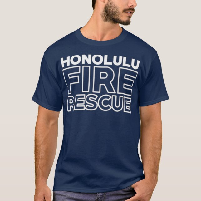 Camiseta Honolulu Hawaii Bomberos del Departamento de Bombe (Anverso)