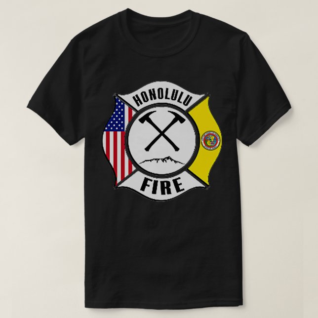 Camiseta Honolulu Hawaii Departamento de Bomberos Rescu (Diseño del anverso)