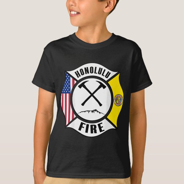 Camiseta Honolulu Hawaii Departamento de Bomberos Rescu (Anverso)