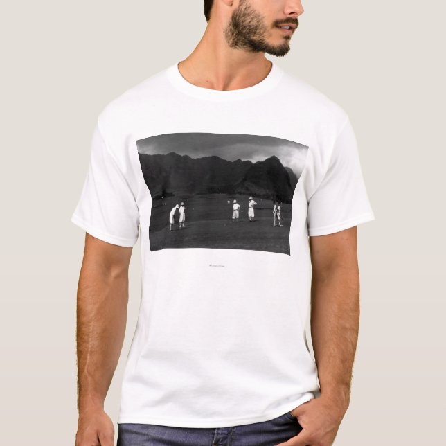 Camiseta Honolulu, Hawaii - golfistas que juegan en el país (Anverso)