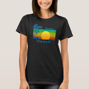 Camiseta Honolulu Hawaii Retro Tropical Beach Sunset