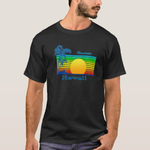 Camiseta Honolulu Hawaii Retro Tropical Beach Sunset