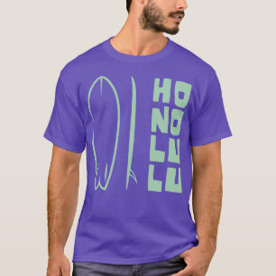 Camiseta Honolulu Hawaii Standing Surfboard TShirt