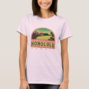 Camiseta Honolulu Hawaii Sunrise Pink T-Shirt
