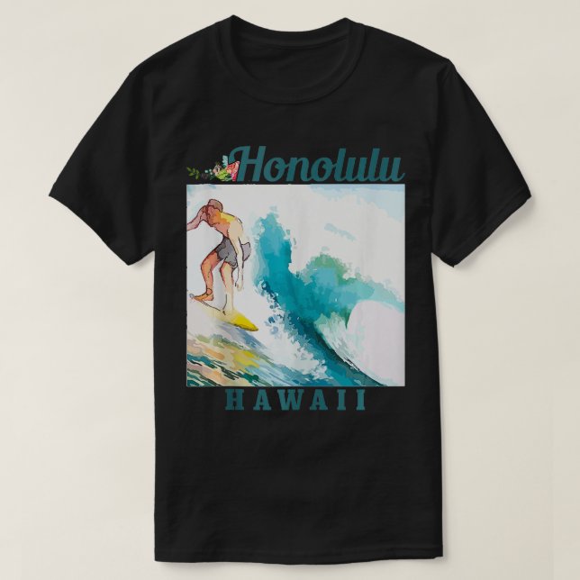 Camiseta Honolulu Hawaii Surf Surf Vintage Surf (Diseño del anverso)