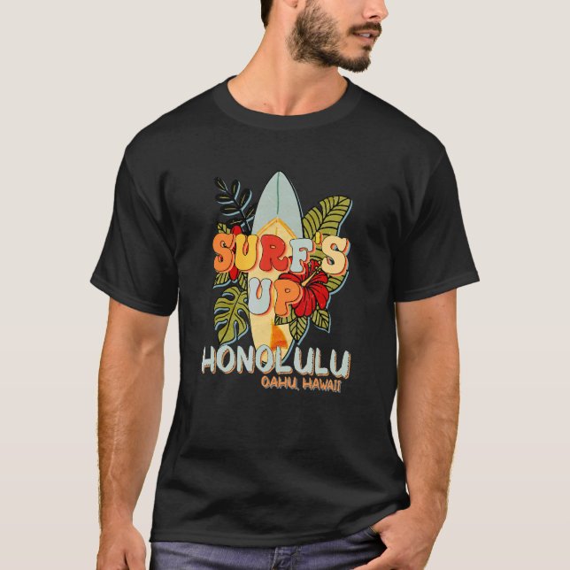 Camiseta Honolulu Hawaii Surfing Ocean Beach Hawaii (Anverso)