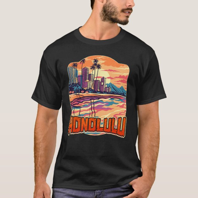 Camiseta Honolulu Hawaii Vacation Beach Souvenir (Anverso)