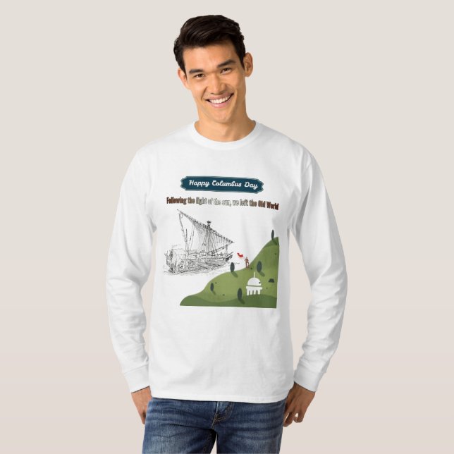 Camiseta Honor a Colón blanco (Anverso completo)