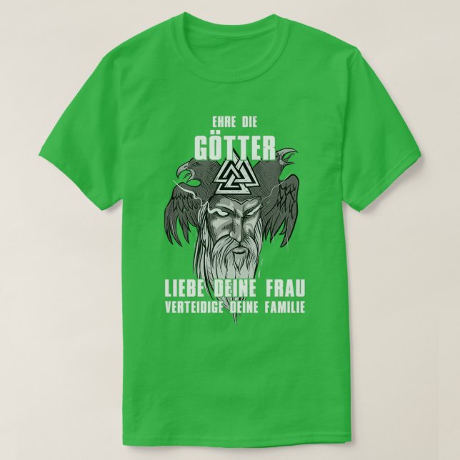 Camiseta Honor a los dioses amar a tu esposa, I Walhalla po (Diseño del anverso)
