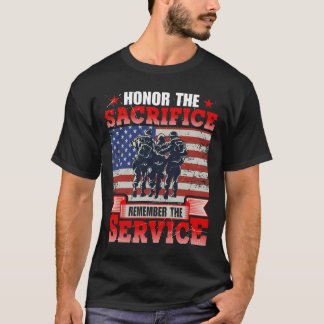 Camiseta Honor El Sacrificio Veterano Recuerde El Servicio