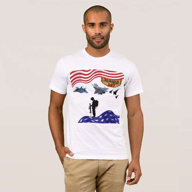 Camiseta Honor en el día de los caídos blanco (Anverso completo)