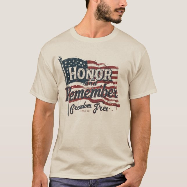 Camiseta 🇺 honor y recuerdo - Audaz conmemoración del día (Anverso)