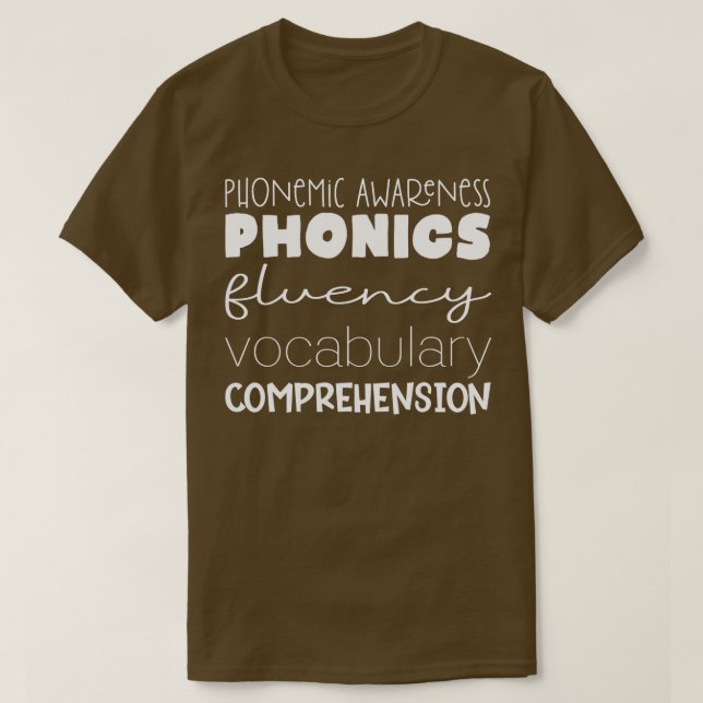 Camiseta Honorarios de conciencia fonémica Fluency Vocab Co (Diseño del anverso)