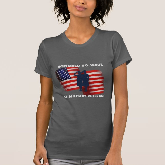 Camiseta Honrado De Servir, Veterano Militar De Los Estados (Anverso)