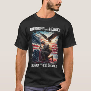 Camiseta Honrando a nuestros héroes veterano patriótico 4 d